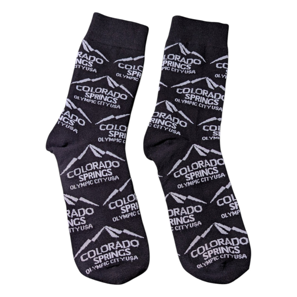 Colorado Springs Olympic Black And White Mid Rise Socks EUC